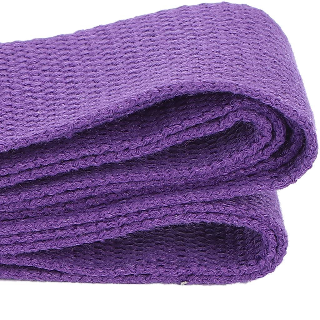 Fitness Stretching Strap NonElastic Stretch   Strap Cotton Fitness Bands with DRing Buckle(Purple )