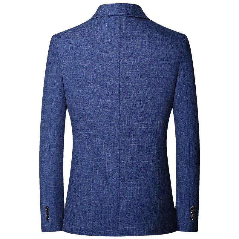 Spring Autumn Men's Wedding Suits Blazer Check Autumn Single Breasted Suits Blazers Men Blazer for Men's