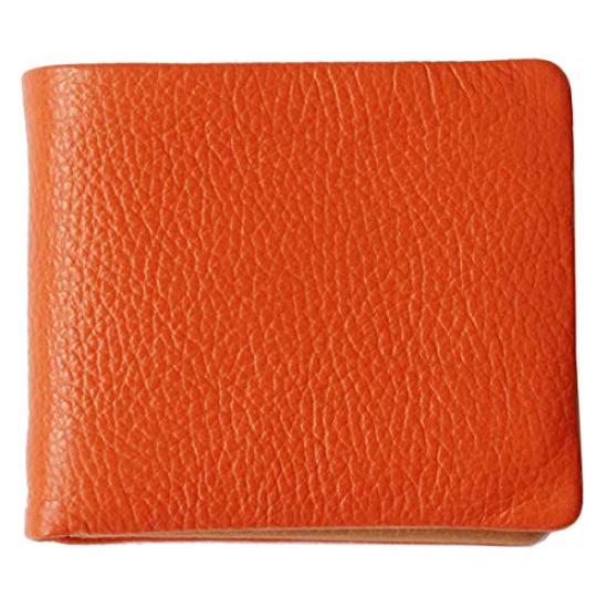 CCOMPANY LIMITED Lupo 2 Second Italian Leather Bifold Wallet with Coin Purse and Card Case Men's (Orange)