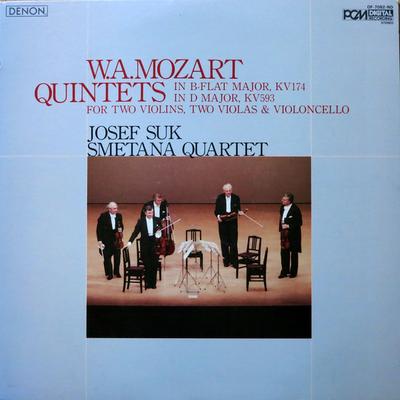 LP Record SMETANA QUARTET, JOSEF SUK - Mozart: Quintets In B-flat Major Kv OF7082ND DENON 1983 Japan Obi Classical Used