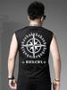 European Style Round Neck Vest for Men, Summer Casual Undershirt, Trendy Letter Print Sleeveless T-Shirt, Men's Tank Top