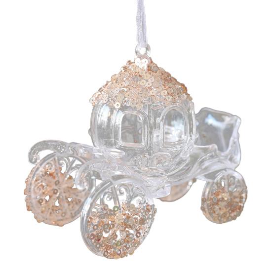 Christmas Acrylic Hanging Ornament Glitter Clear Reindeer Butterfly Pumpkin Carriage Snowflake Dragonfly Ballet Girl Xmas Tree Hanging Ornament