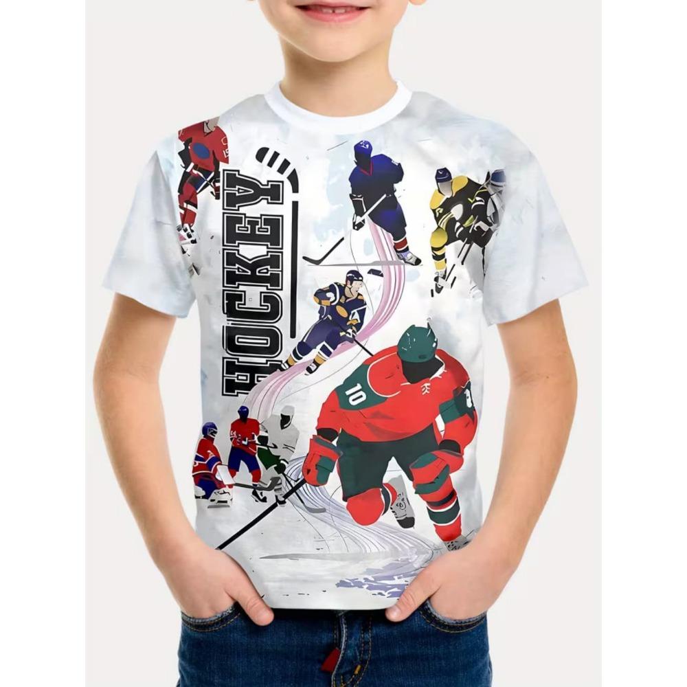 T-Shirt für Kinder Mode 3D-Druck Sommer Kurzarm-T-Shirt Personalisiertes Hip-Hop Bequemes Rundhals-T-Shirt Sportoberteil