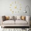 VidaXL 3D Wall Clock Modern Design XXL Gold Wall Decor Home Living Room 50638
