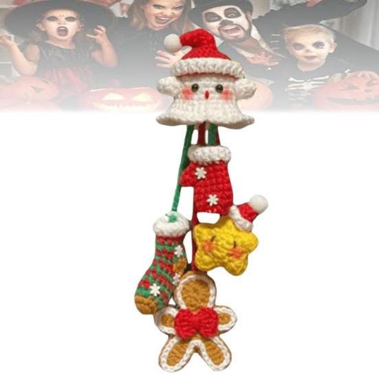 Halloween Pendant 3D Soft Plush Ghost Crochet Kit Festive Holiday Pendant Decoration Whimsical Halloween Accessories