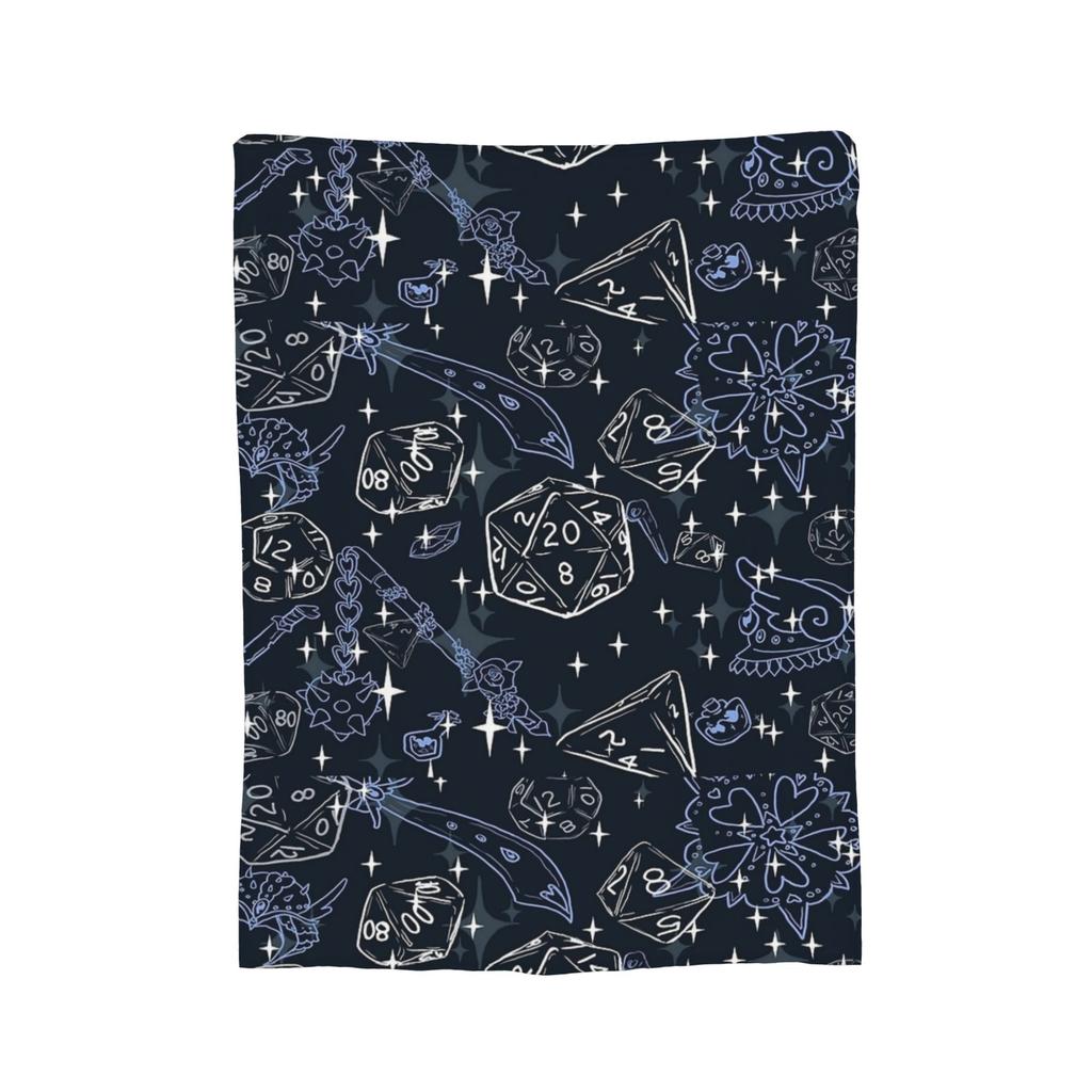 DnD Game Dice Spill Blankets Fleece Spring Autumn Multi-function Super Warm Throw Blanket for Home Travel Plush Thin Quilt