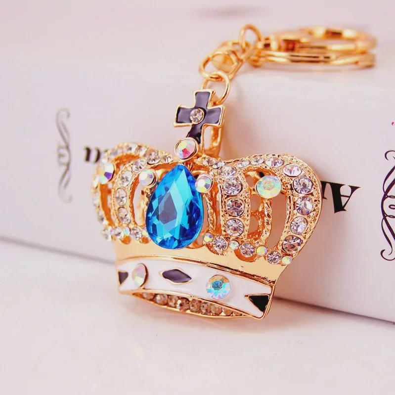 Crystal Gem Crown Keychain: Women's Alloy Jewelry & Car Pendant Accessory