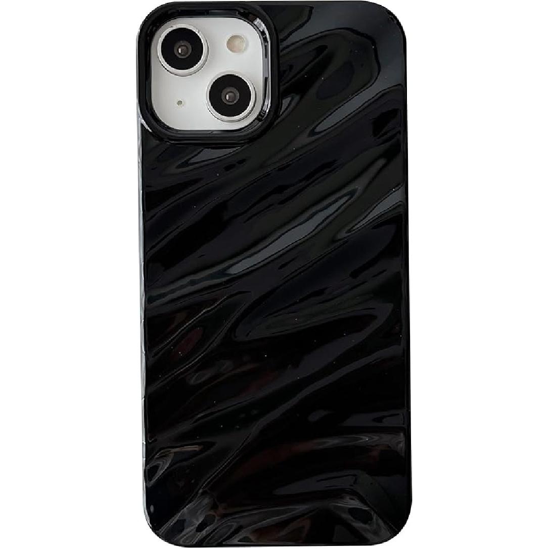 Caseative for iPhone 13 Case,Water Ripple Pattern Curly Wave Shape Soft Phone Case (White)