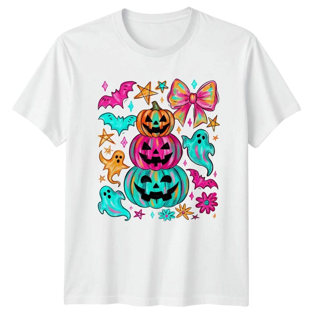 Stacked Pumpkins Halloween Graphic Tee Unisexs Unisexs Unisex TShirt Fun Spooky S