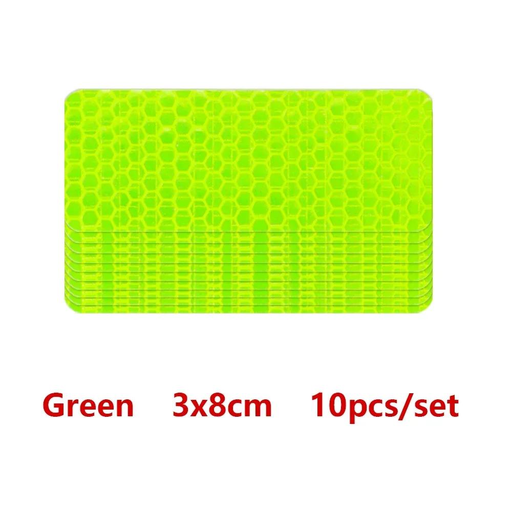 3*8cm Car Bumper Reflective Stickers Reflective Warning Strip Tape Secure Reflector Stickers Decals Safety Warning Tape 10pcs