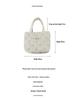 Korean Style Quilted Bow Embroidery Handheld Canvas Handbag for Women 2026 New