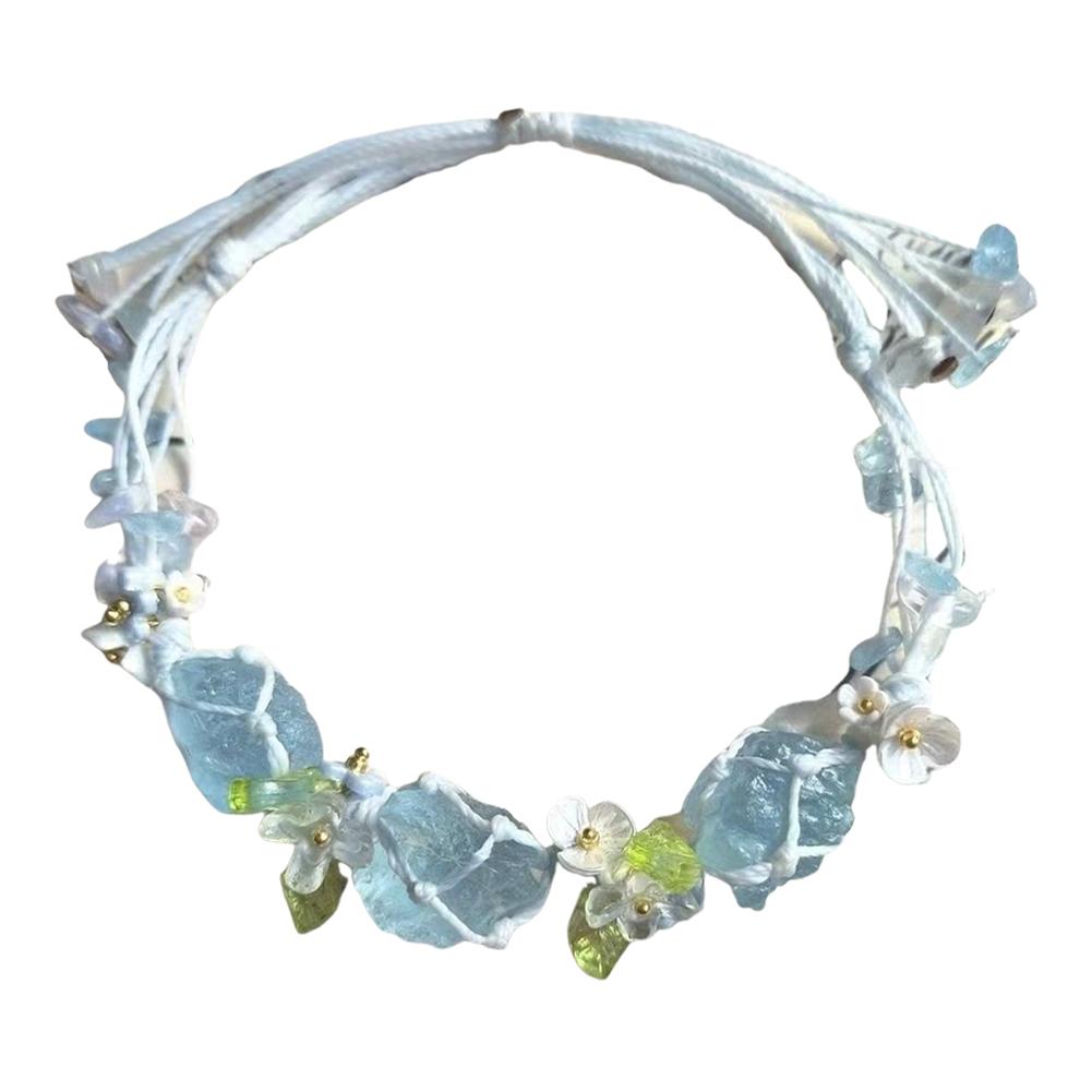 DIY Crystal Bracelet Material Pack Aesthetic Natural Stone Bracelet Exquisite Colorful Gravel Bead Bracelet for Friends Gifts