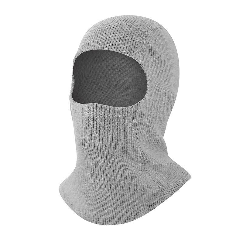 Balaclava knitted yak fleece hat women's ear protection headgear windproof neck protection warm knitted pullover hat men