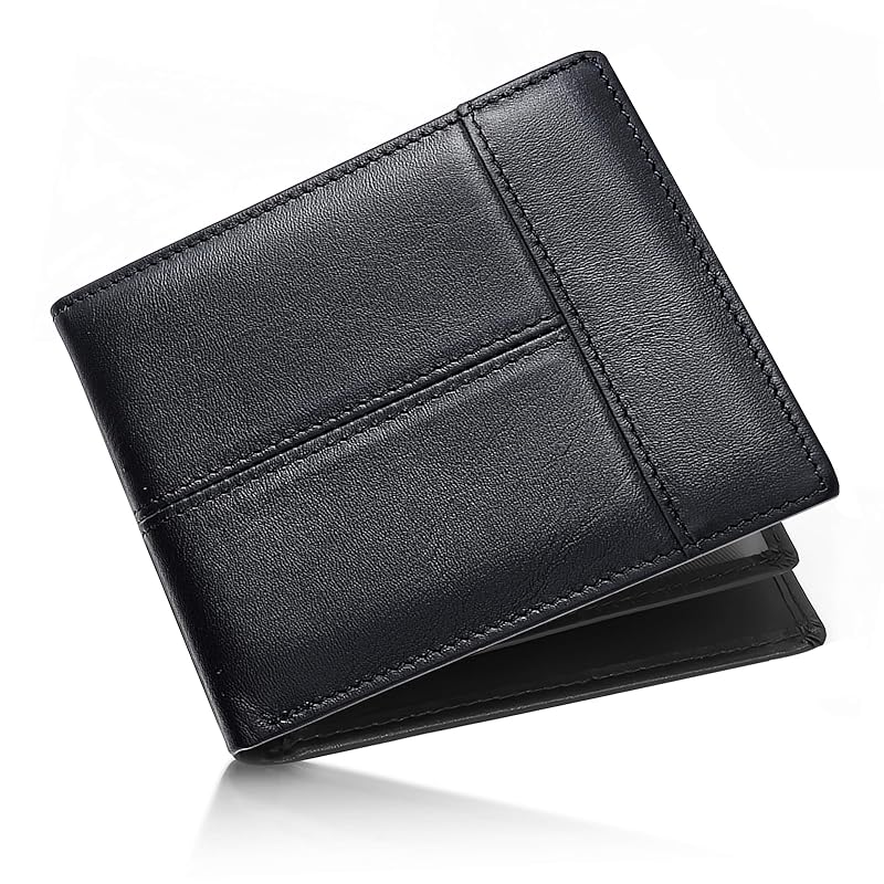 [Dreemstar] wallet men's bifold wallet genuine leather father's day men wallet Men's [leather & large capacity] bifold wallet leather wallet thin 14