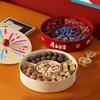 Round Dried Fruit Serving Tray Sealed Snack Plate Divided Candy Dessert Dish  New Year