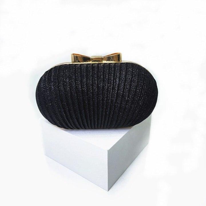 Pleated Butterfly Goose Egg Evening Bag Oval,Round Ladies Clutch Banquet Dress Chain Evening Bag