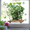 Green Plant Potted Wall Stickers PVC Self Adhesive Waterproof Room Decor Living Room Decoration Wall Decor Stickers One Piece
