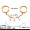 Stainless Steel Chain Ring for Neutral Heart Pearl Zircon Pendant Connected Stackable Ring Fashion Colorfast Jewelry Accessories