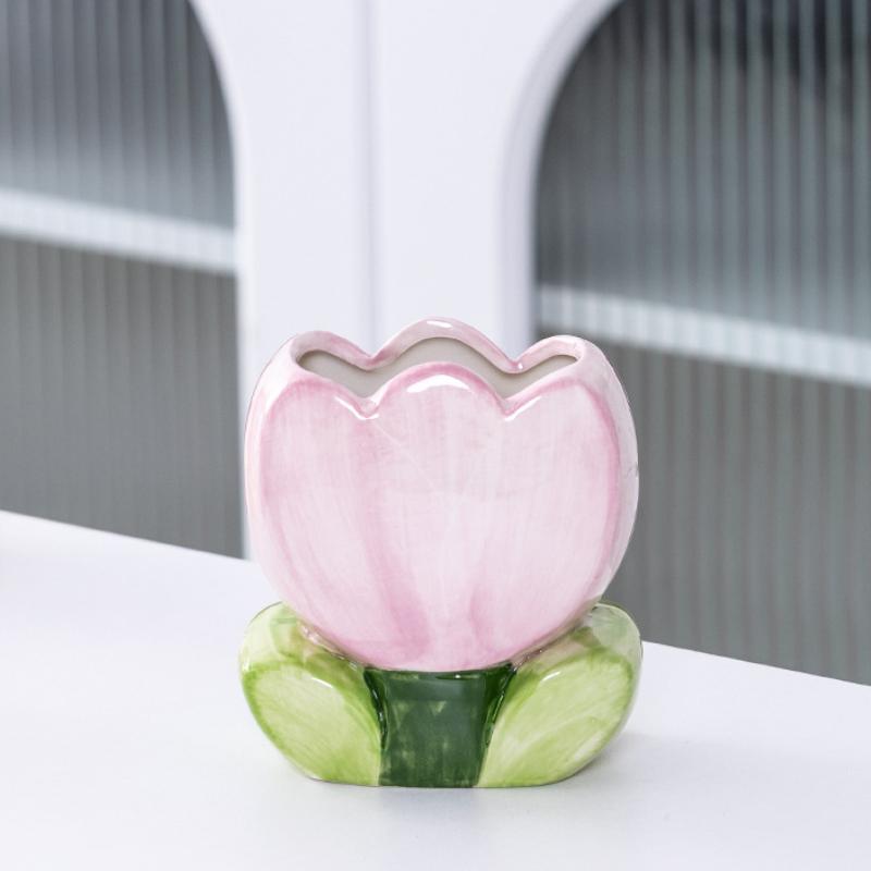 Tulpe Blume Make-up Pinsel Aufbewahrungseimer Büro Pinselhalter Schlafzimmer Schreibtisch Aufbewahrung Dekorative Ablage Ornament