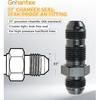 8AN Male Flare Straight Bulkhead Fitting Adapter with 8AN Nut | Union Adapter Aluminum Black Automotive Fuel System Accessory 2Pcs
