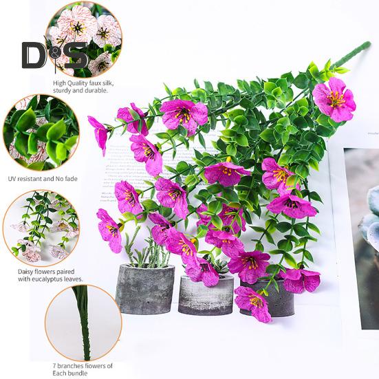 Artificial Violet Flowers All-season Faux Flower Bundle Realistic Fake Violets with Bendable Stems for Outdoors Garden Wedding Decorations