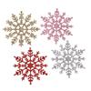 Charming 12cm Plastic Snowflake Ornaments For Christmas Tree Decorations In Gold Red Silver Pink And White