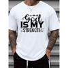 European Sizes Men's  T-Shirt  Casual Short Sleeve Round Neck Religious Faith Apparel with God Saying Print for Church, Casual Attire & Gifs