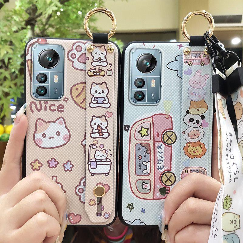 Protective Kickstand Phone Case For Blackview A85 Waterproof Ring Cartoon Lanyard Soft Case Dirt-resistant Shockproof