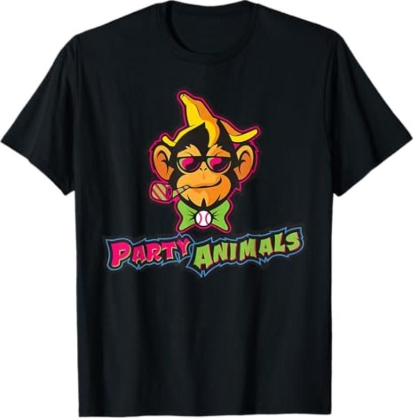 Party Animals Baseball Monkey T-Shirt S