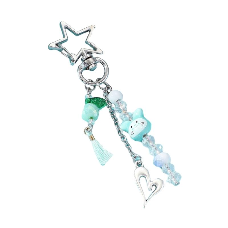 

Метелики Китички Чохол для Телефона Ланцюжок Новий Ремінець для Телефона Ручна Робота з Намистин Акриловий Ланцюжок з Намистинами Прикраса для Ремінця Телефона світло-синій колір