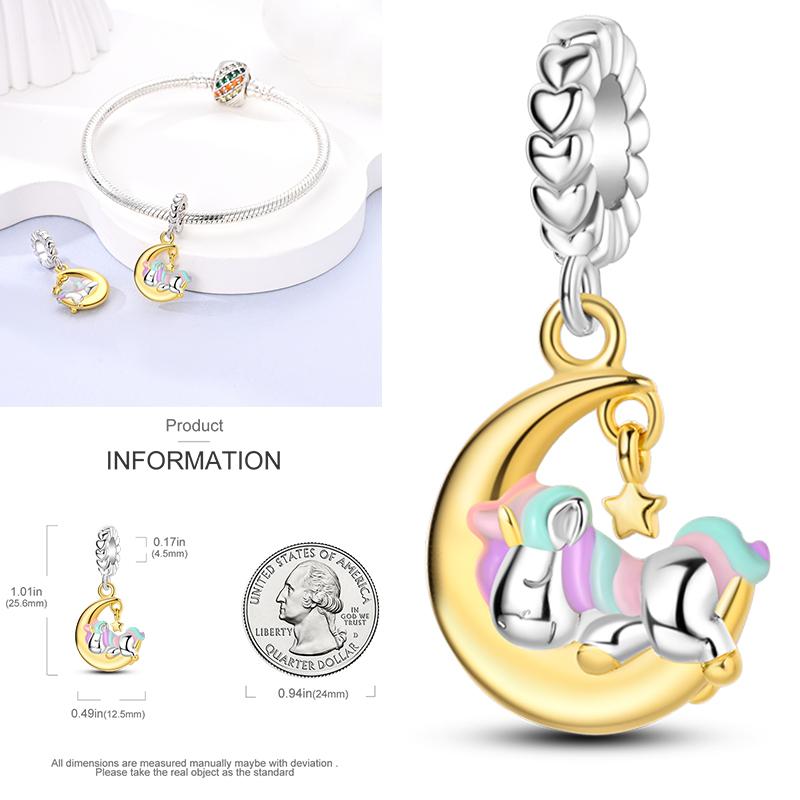 Charms Bead Copper Starlit Sky Moon Sun Earth Universe Charm Fit Bangle Bracelet Necklace Diy Jewelry