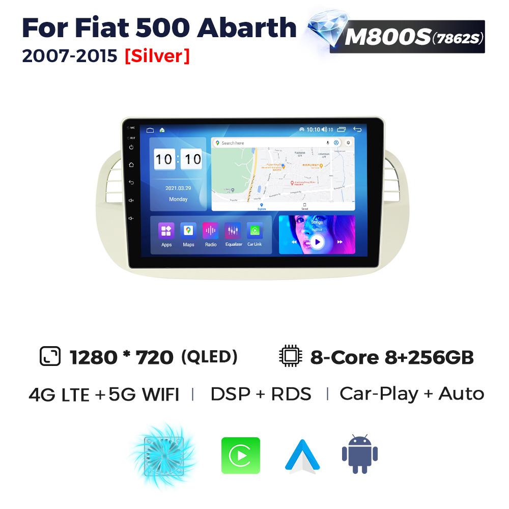 Navifly 9inch 1din Android Car Radio Stereo For FIAT 500 Abarth 2007-2015 Multimedia Player Wireless Carplay Auto GPS Navigation