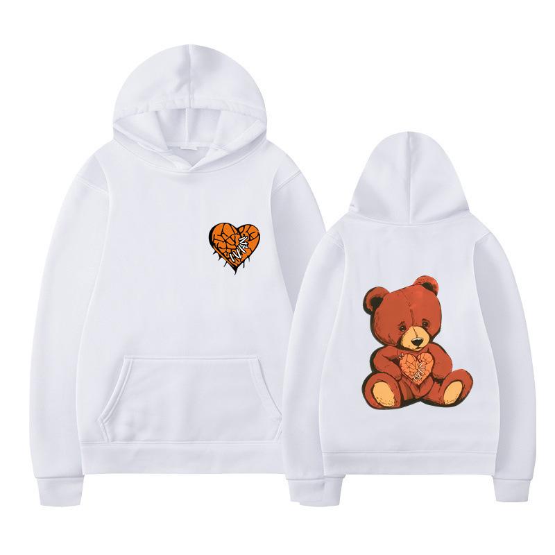 Spring Autumn Fashion Women's Teddy Printed Hoodie Versatile Comfortable Casual Sports Long Sleeve Hoodie