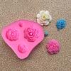 Silicone  Valentine's Day Rose Flower Heart Shape Chocolate Cake Baking Tool