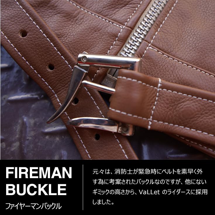 VALLET Genuine Leather Single Rider Jacket VALLET01AN S Size Brown [Liugoo Leathers] (Valette) Men's