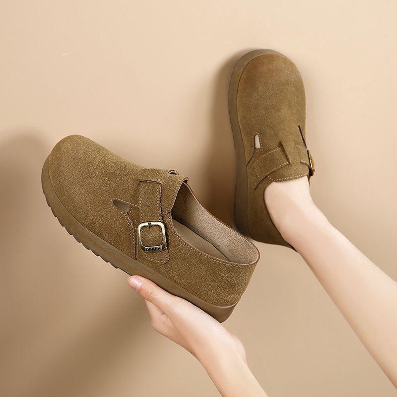 

Новая платформа женская обувь ретро Boken туфли на одной педали модные супермягкие универсальные одинарные туфли повседневная обувь 35 #standard shoe size