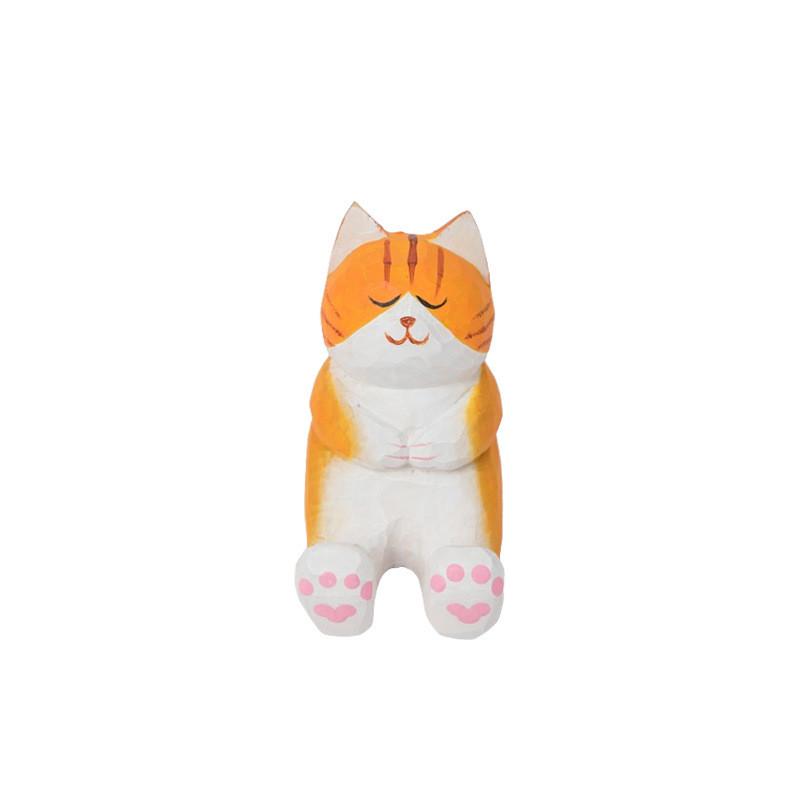 Wooden Cat Phone Stand With Cute Animal Design For Office Desk And Car Decor