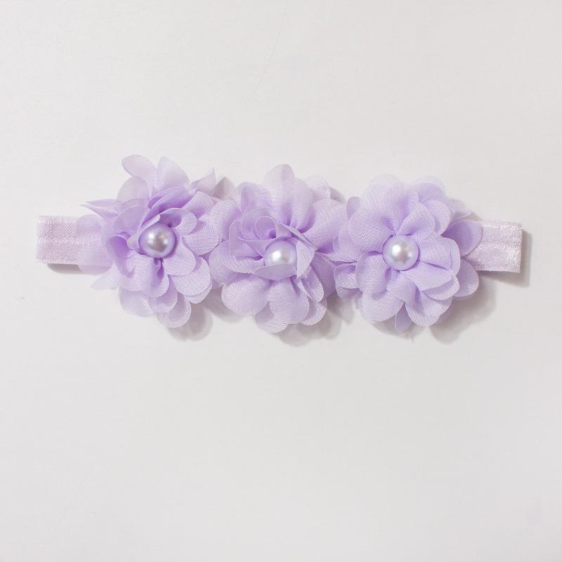 New baby elastic headband, cute chiffon bead flower children's jewelry, four seasons thin baby hair accessories