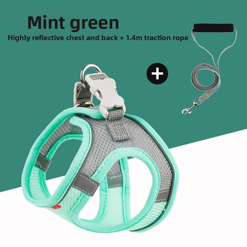 

Pet Chest and Back Strap Vest Style Dog Leash, Reflective and Breathable Dog Leash, Pet Supplies XS