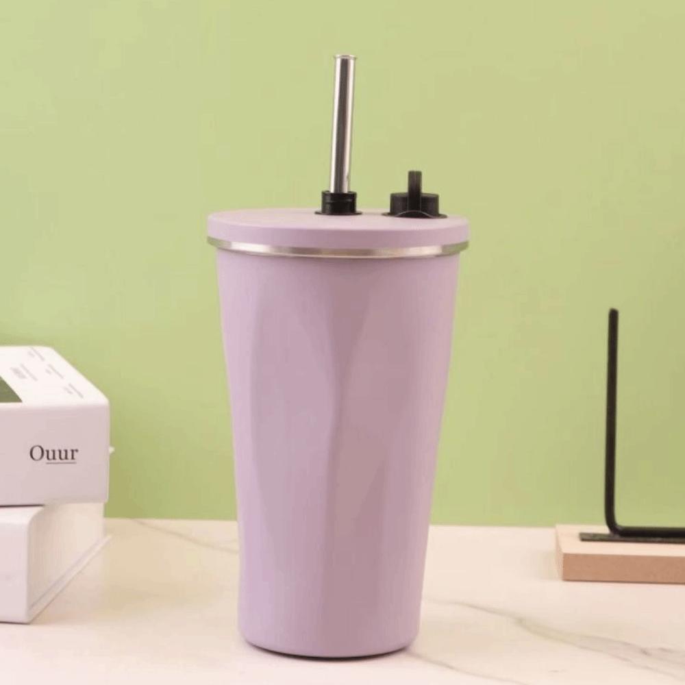 Creative Travel Insulated Tumbler 600ML Vacuum Insulated Stainless Steel Thermal Mug with Straw BPA Free Insulated Water Bottle