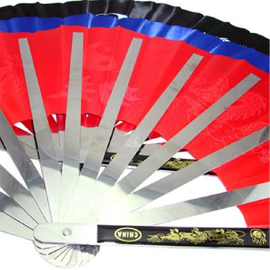 Stainless Steel Tai Chi Fan Decorative Folding Fans Chinese Kung Fu Fan for Performance Dance, Arts Dance, Training, Sports, Decorations, Festival,