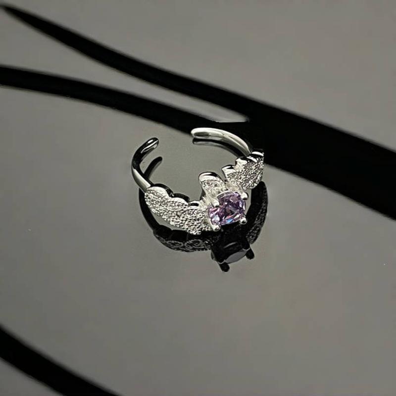 Super Flash Lila Zir*****Stiftring, Leichter Luxus und Kaltes Gefühl, Hochwertiger Temperamentring, Nischendesign-Accessoires Damen