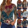 Damen T-Shirt Print 3/4 Ärmel Alltagsmode Wochenende Basic Rundhals Normales Oberteil