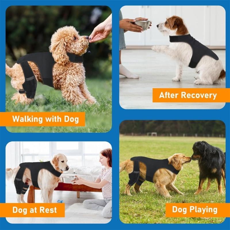 Elastic Dog Leg Brace Wrap Efficient Joint Protective Sleeve For Elderly Injured Canine Back Leg Supportive