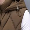 Winter Women Vests Hooded Thick Warm Sleeveless Parka Woman Casual Short Coats