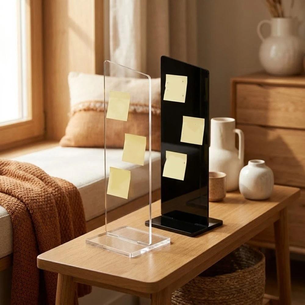 Transparent Acrylic Desk Note Board Display Board Vertical Desktop Schedule Board Office Daily Planner Dry Erasable