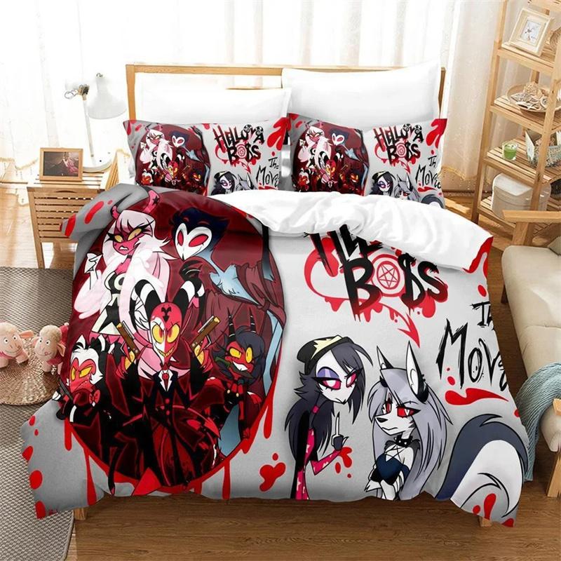 3D Print Helluva Boss Bedding Set,Duvet Cover Comforter Bed Set Quilt Cover Pillowcase,King Queen Twin Size Boys Girls Adults