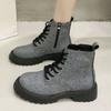 New Fashion Booties Biker Footwear White Punk Style Short Shoes for Women Round Toe Female Ankle Boots Chunky Fashion Boots