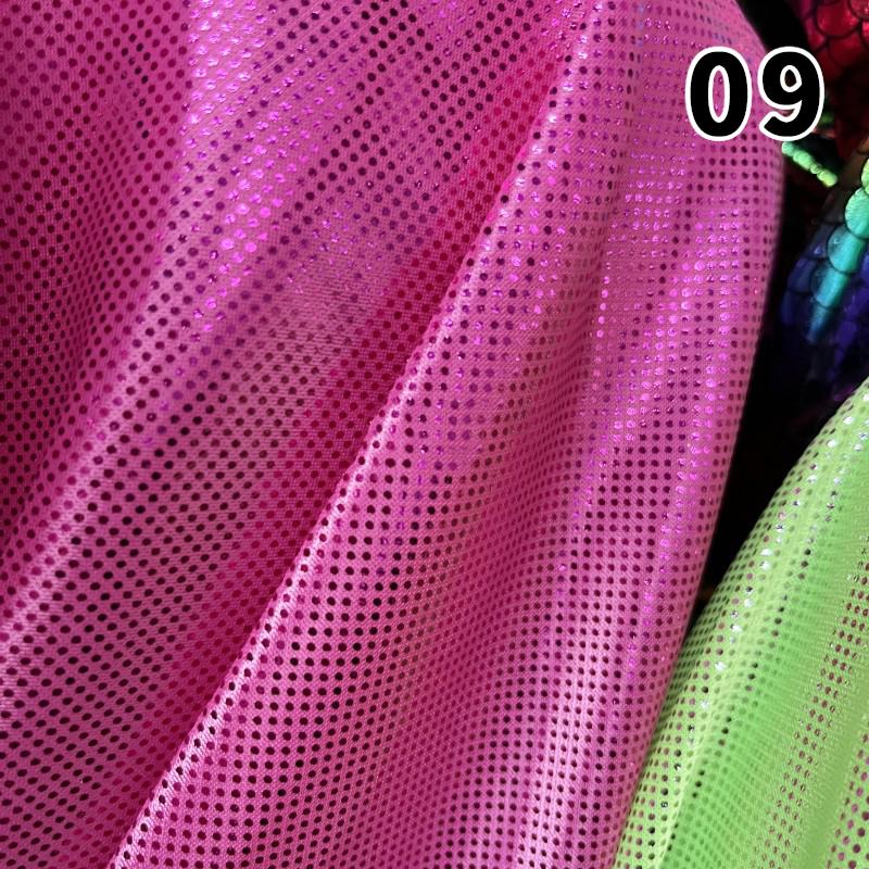 1*1.5M 2025 New Shiny Laser Dot Flocked Elastic Fabric High Stretch Knitting for Costume Stage Decor Sofa Backpack Diy Crafts
