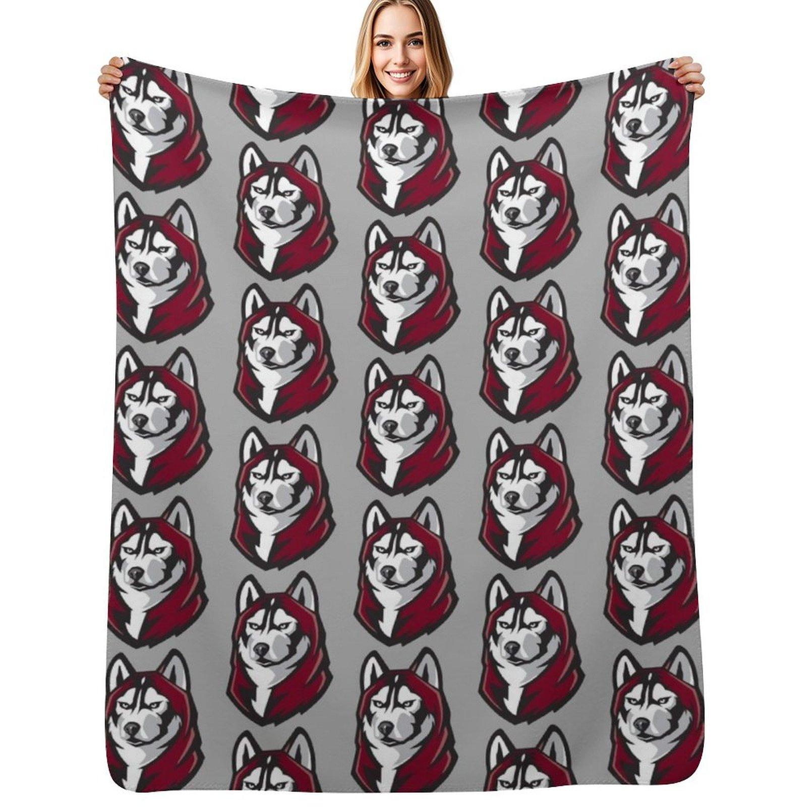 Bloomsburg Huskies Throw Blanket Men s Soft Warm Throw Blanket for Couch Size: 75*100cm, Weight: 230 GSM
